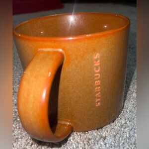 Starbucks coffee Mug orange brown color 14 ounce